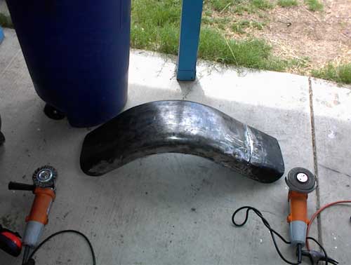 Teardrop - fender with extension re-welded