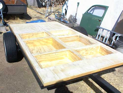 Teardrop - The floor with plywood attached.
