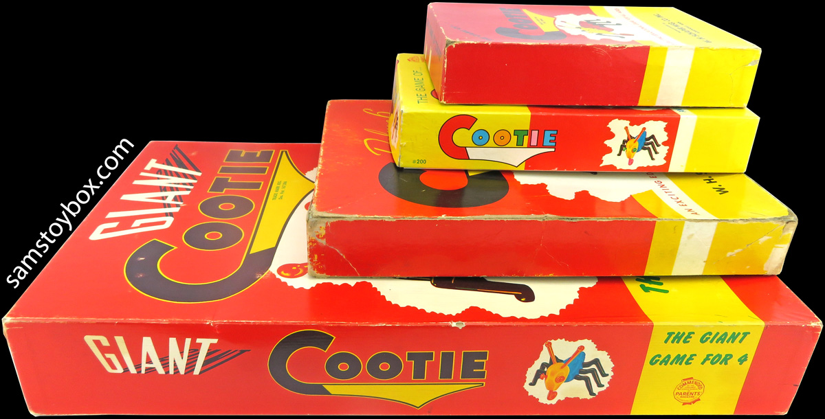 Four different size Cootie Games