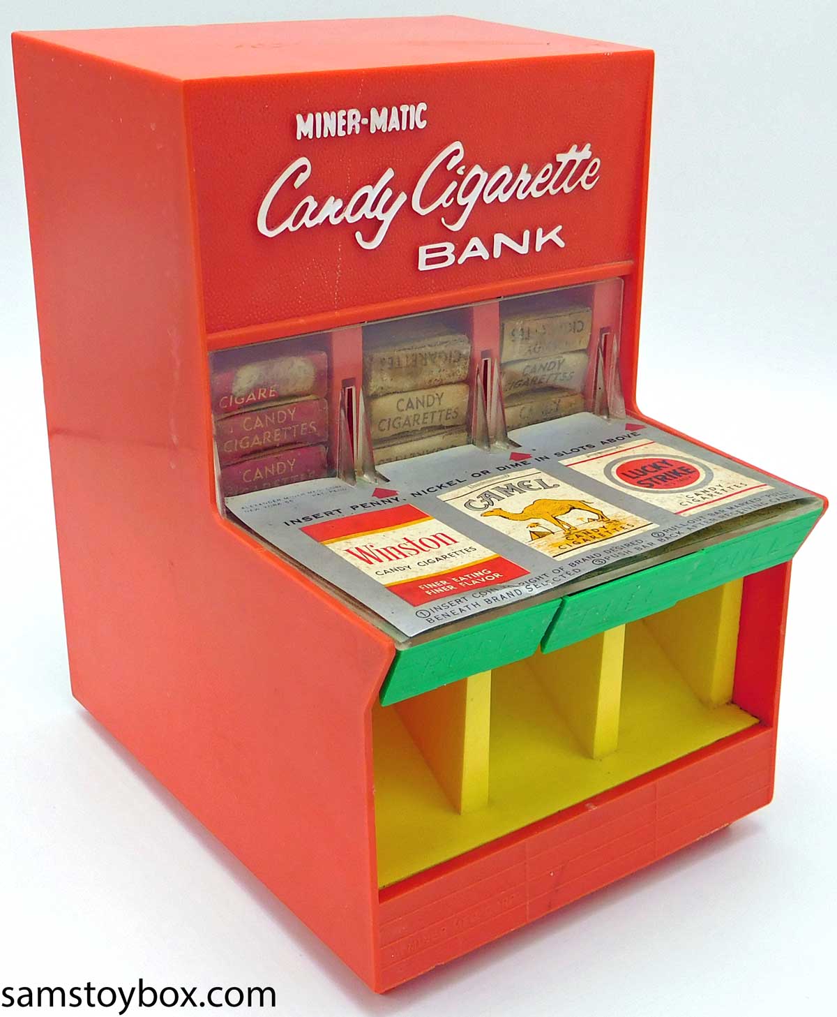 Miner-Matic Candy Cigarette Bank Box in Red