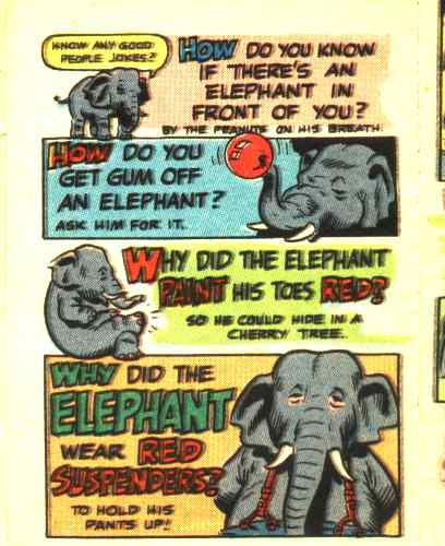 Joke page from Funny Li'l Joke Book Volume 38 of 44 - Elephant Jokes, No. 2
