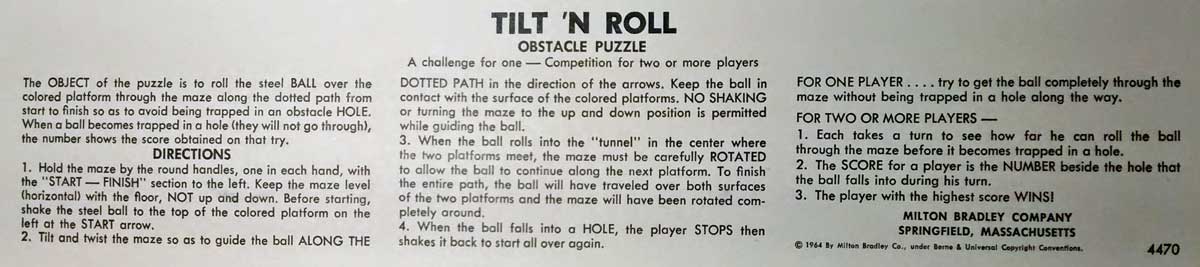 Tilt 'n Roll Instructions