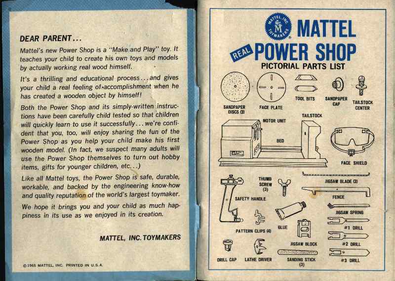 Mattel Power Shop Instruction Manual - Page 02 of 24