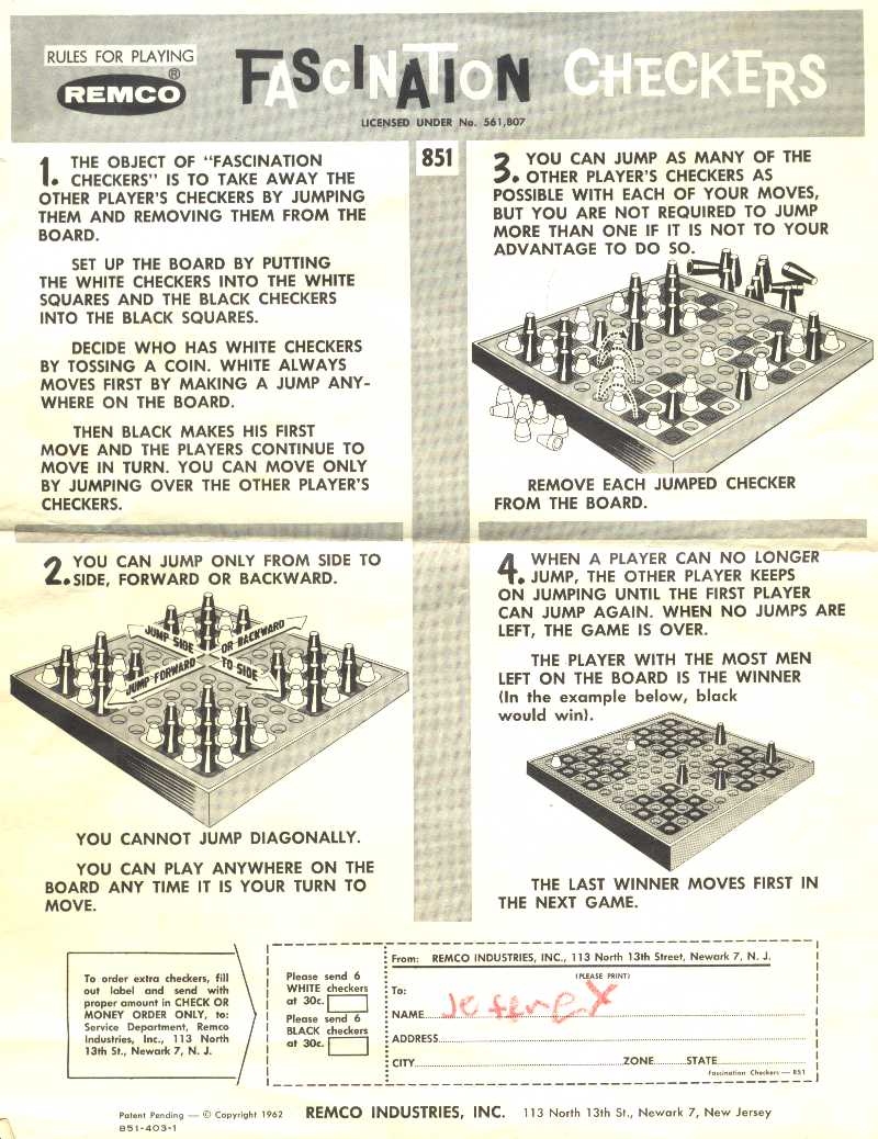 checkers instructions