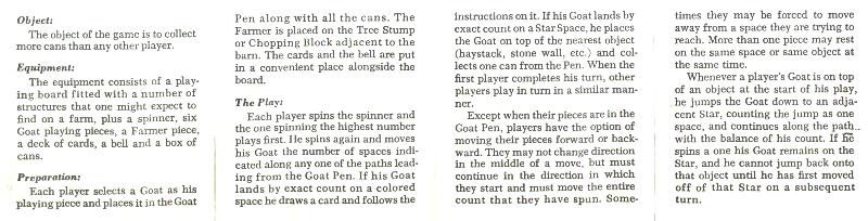 Hey Pa! There's a Goat on the Roof by Parker Brothers, instructions page 1