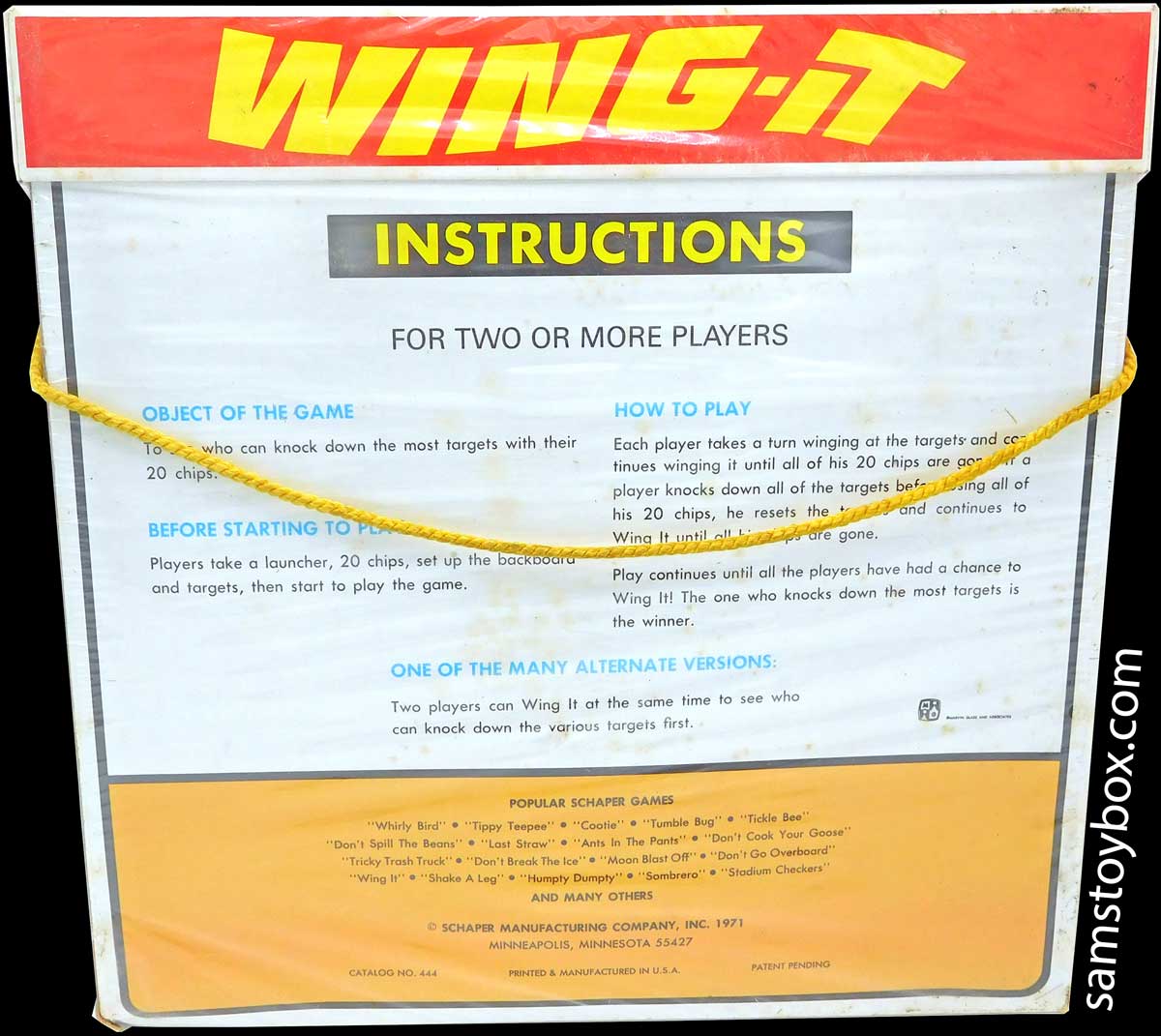 Wing-It Game by Schaper, Box Front