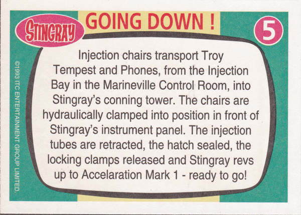 Back of Gerry Anderson Supermarionation Card number 05