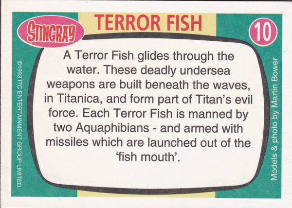 Back of Gerry Anderson Supermarionation Card number 10