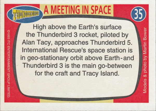 Back of Gerry Anderson Supermarionation Card number 35