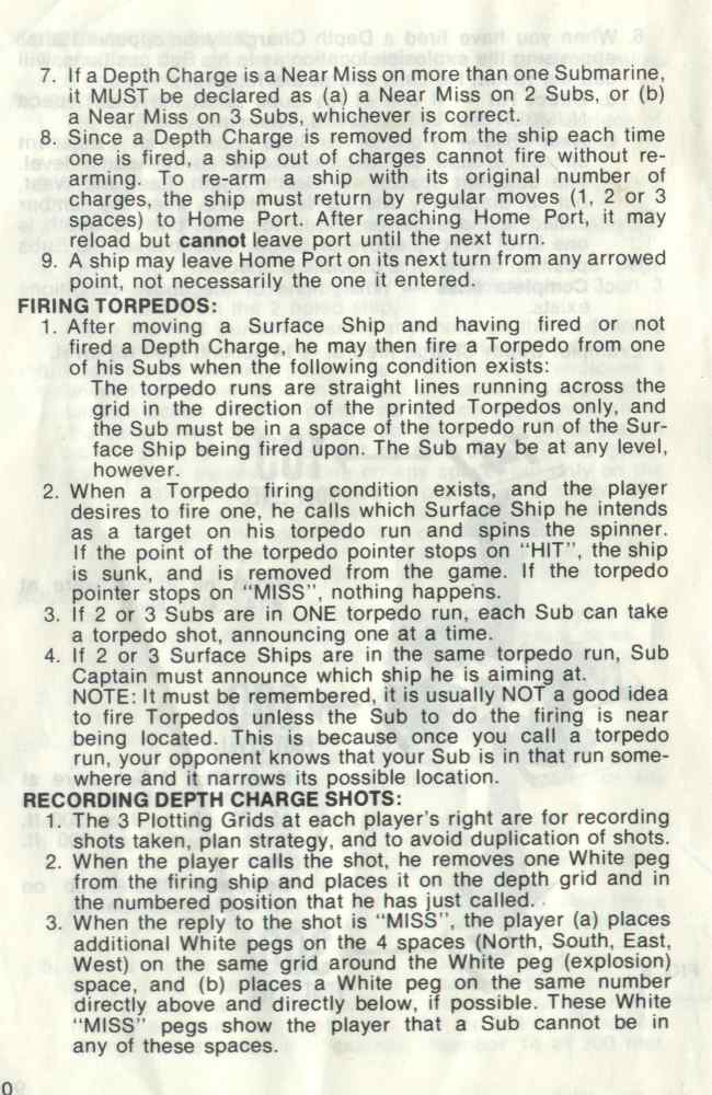 Milton Bradley Sub Search Game Instructions - Page 3 of 4