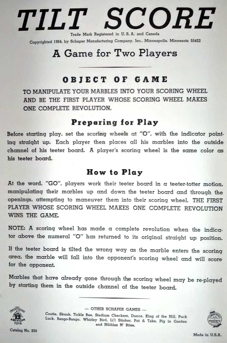 Tilt Score Instructions