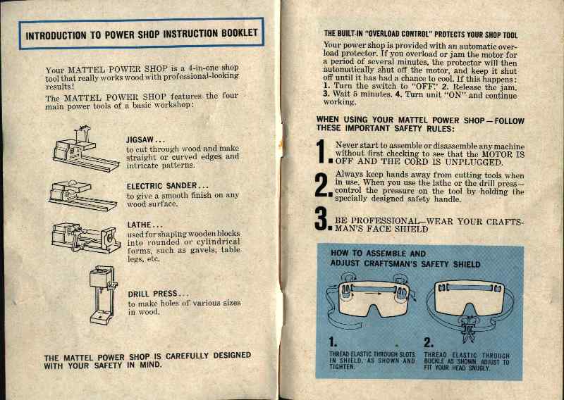 Mattel Power Shop Instruction Manual - Page 03 of 24